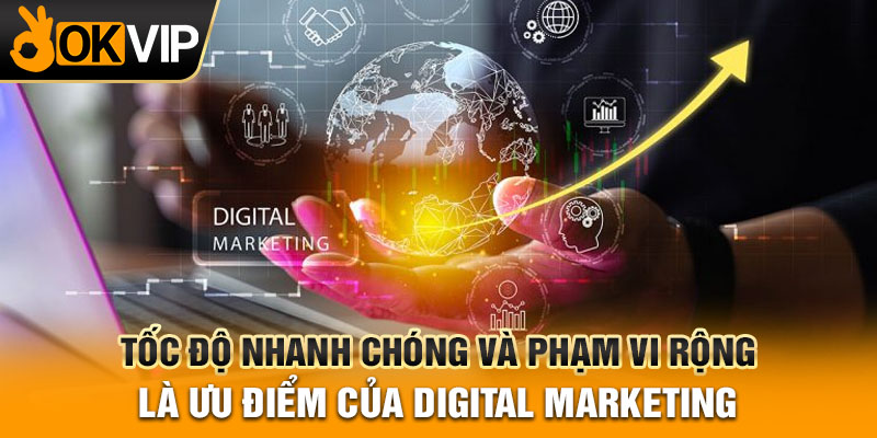 Tốc độ nhanh chóng và phạm vi rộng là ưu điểm của digital marketing
